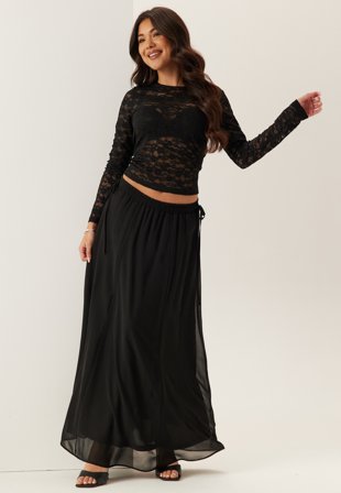 Bubbleroom - Maxi Skirt - Black - Kläder