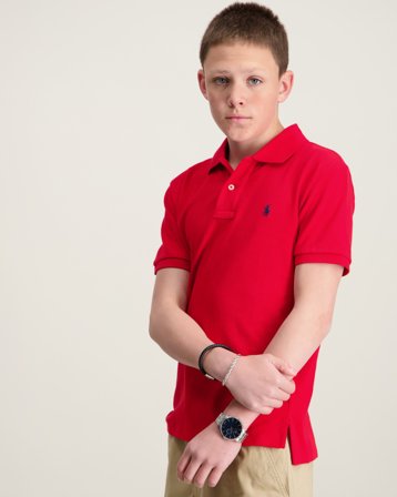 Polo Ralph Lauren Slim Fit Cotton Mesh Polo Shirt Rood Polo-/rugbyshirts Jongens - Kids Brand Store