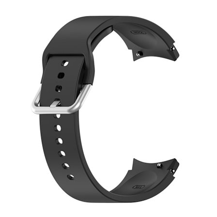Silikonarmband Samsung Galaxy Watch 4 Svart med Silverspänne