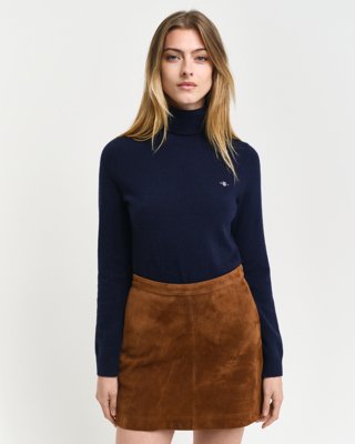 GANT - Ekstra fin lammeull-turtleneck-genser til dame evening blue