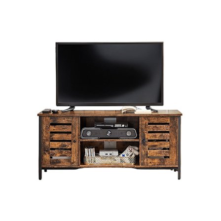 Rootz TV -kaappi - Entertainment Stand - Mediakonsoli - Kestävä puinen lastu ja rauta - 110 x 40 x 50 cm -ruskea