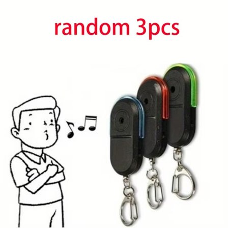 3 stk. Ultra-Responsive Nøkkel Finner Alarm med Panikkfløyte Lyd & Lysende LED-Lommelykt - Avansert Lokalisator for Husnøkler, Fjernkontroll