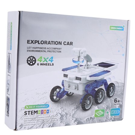 Solcelledrevet bilmodel - Læringslegetøj - Selvsamlingsbyggesæt - DIY - Byggeklodser - Gave til børn (elektrisk modelbil)