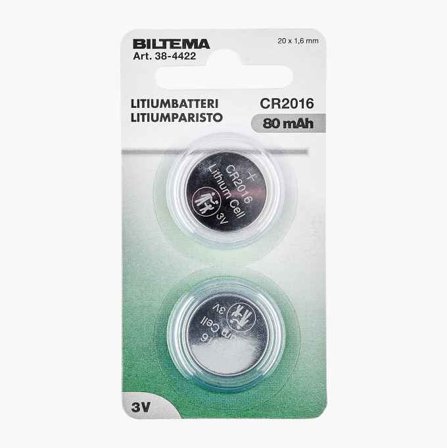 Biltema - CR2016 Litiumbatteri 2 stk.