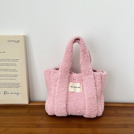 Håndvævet taske Uld strikke skuldertasker PINK