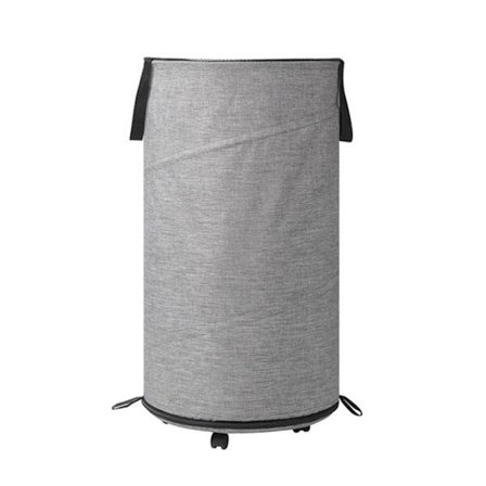 Tvättkorg med hjul och bärrem - Grå