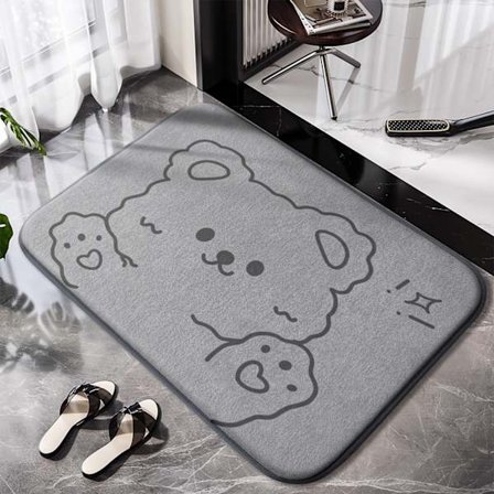 Absorberande badrumsmatta, badrumsmatta, halkfri dörrmatta, förtjockat memory foam, toalettmatta, 40*60cm