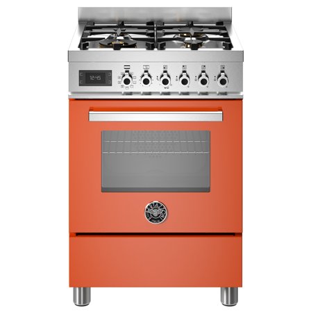 Bertazzoni PRO64L1EART Professional gaskomfur med ovn, 60 cm, orange - Orange, ral 2004 pantone 166 c, blank | KitchenOne