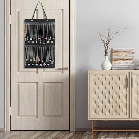 Vägghängd Smyckeshållare, 32 Krokar Display Organizer för Halsband och Armband, Smyckesförvaring med Stor Kapacitet för Garderober och Väggar{AZC}