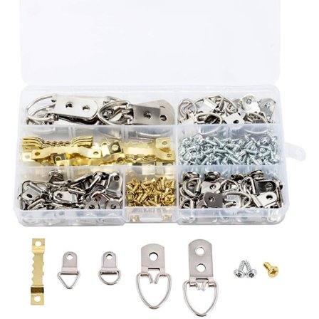 270 delar metallram hängande kit med D-ringar, sågkanthängare och skruvar
