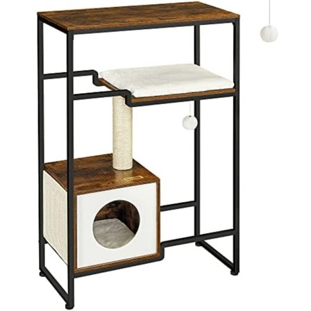 Feandrea PCT112x01 Kattklösträd 2-i-1 möbler Vintage Brown