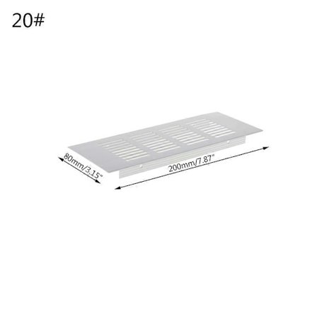 Ventilationsgaller i aluminium, flera storlekar, ventilerande, 20 cm silver