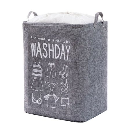 Klesoppbevaringspose Skittentøyskurv GRÅ