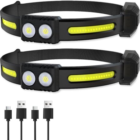 2x LED Hodelykt - Hodelykt LED Oppladbar - Hodelykt - Hodelykt Oppladbar - Arbeidslampe