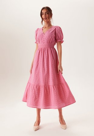 BUBBLEROOM - Broderie Anglaise Dress - Pink