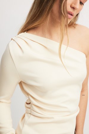 NA-KD Einärmeliges Jersey-Oberteil - One shoulder Tops - Offwhite - M