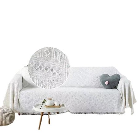 Bomullssoffa Överdrag Soffa Överdrag, Geometrisk Stickad Soffa Överdrag, Vävda Jacquard Tvättbar Soffa Överdrag för Hundar och Barn