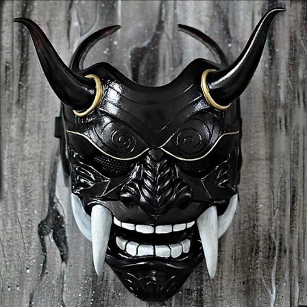 Japanilainen Samurai Lateksinaamio Koko Kasvojen Pelottava Prajna Halloween Asu Salamurhaaja Cosplay Rekvisiitta~00795