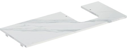 Geberit ONE 505.145.00.1 Bänkskiva stengods, höger Vit, Badrum