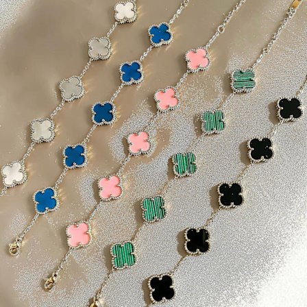 Firkløverarmbånd - 18k gullbelagt rustfritt stål, dobbeltsidig ettermarked