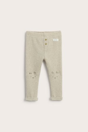 Newbie | Leggings i våffelstruktur Melerad beige 74 | Melerad beige