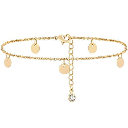 Ankelkæde til kvinder I Rustfrit stål fodkæde I Smykker i 18K guld, sølv eller rosaguld