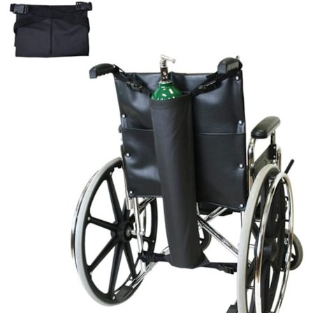 Tankholder for rullestol, oksygenflaskepose, justerbare stropper enkle å rengjøre, sylinder oksygentank D & E for medisinsk bruk
