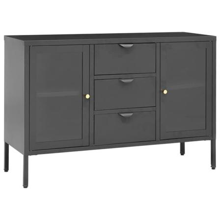 Vidaxl Skänk Antracit 105x35x70 Cm Stål Och Härdat Glas Antracit