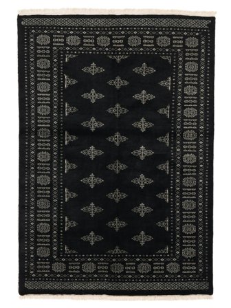 139X200 Dywan Orientalny Pakistański Bucharski 3Ply Czarny (Wełna, )