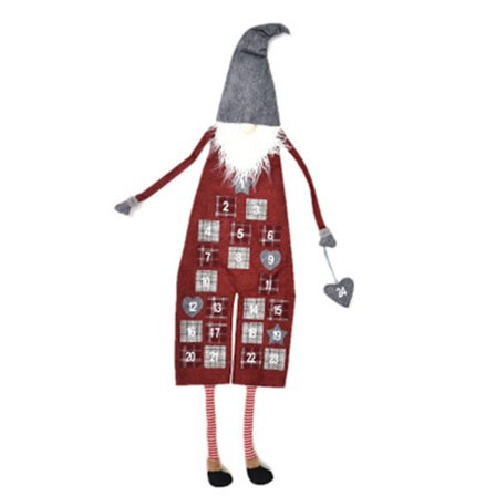 Julekalender Veggoppheng Julenissen Filt Julekalender med 24 Dagers Lommer Jule Nedtellingskalender Dekorasjoner for Barn Hjemmekontor Dør