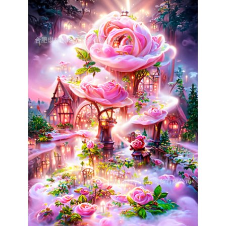 Ros Diamantkonst Målningsset Vuxen Stor Full Rund Diamant Ny Produkt, Blomdiamantkonst Set Alla Hjärtans Dag Present