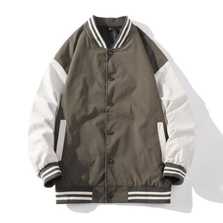 Kvinnor Randig Button Up Bomber Jacka Stativ Krage Ytterkläder Toppar