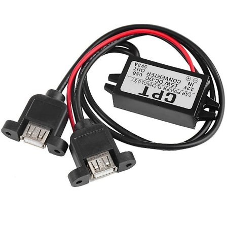 Bil DC-omvandlarmodul 12V till 5V 3A 15W Dubbel USB-adapter