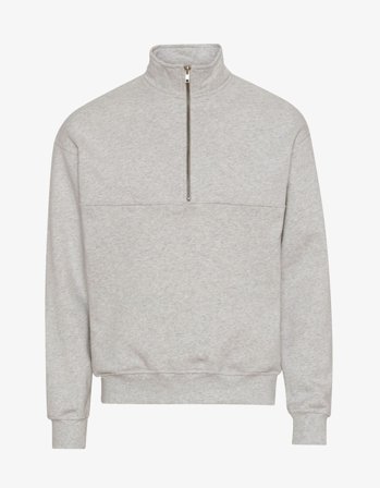 Organic Quarter Zip - Heather Grey - S