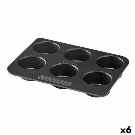 Tartalettivuoka - Pyrex - Magic Noir - 24 x 18 x 3 cm - 6 Kappaletta - Metalli