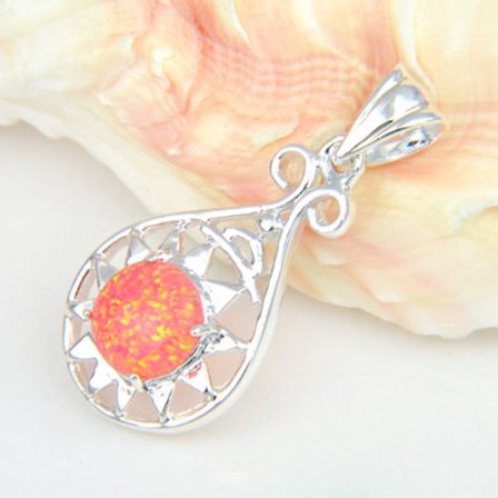 Silver smycken BRAND OPAL ÄDELSTEN Silverhänge