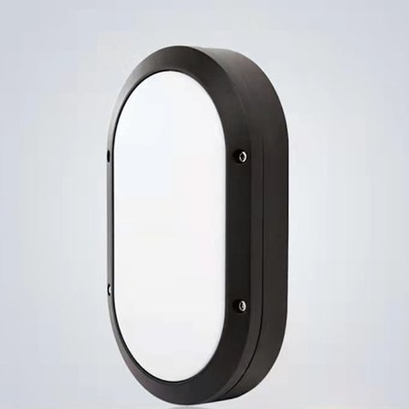 LED Vägglampa Elliptisk Lampa Svart Lampa 220*135*70mm_jar