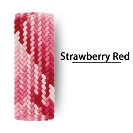 Flätad Solo Loop För Apple Watch Band 44mm 45mm 42mm 40mm 38mm 41mm Ultra 49mm armband correa iwatch series 9 7 8 5 SE 6 Rem Strawberry red SS