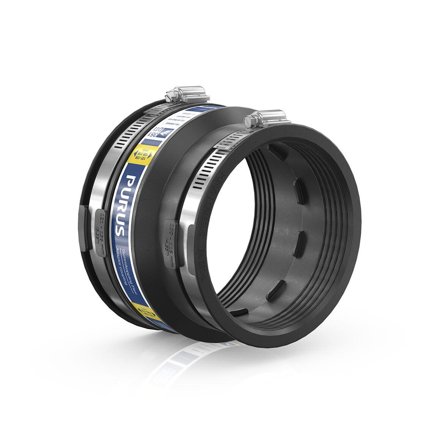 Purus Flexi 3032533 Gumminippel svart, med slangeklemmer, Innendørsavløp