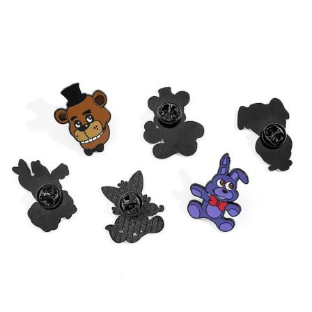 6 kpl Five Nights At Freddy's Game Rintakoru Pins -merkki Reppuihin Vaatteet Takit Hatut Koristelahjat 6Pcs