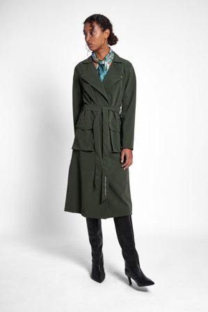 Kista Matte Trench Coat Green