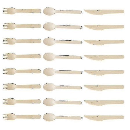 16.5x2x0.8cm Khaki Festartikler Sett 24 stk Tre Engangs Bestikksett Fest Praktisk Treskje db