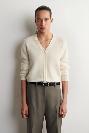 COS Femme Cardigan Col En V En Cachemire in Blanc