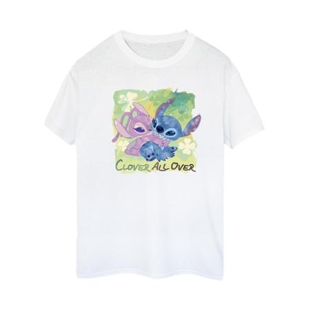 Disney Dam/Damer Lilo Och Stitch St Patrick ́s Day Clover Co White L