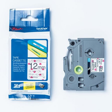 BROTHER Tape TZEMPPH31 12mm svart på rosa - Lyreco - Kontorsmaskiner - Märkmaskiner och tape - Tape - Brother TZ