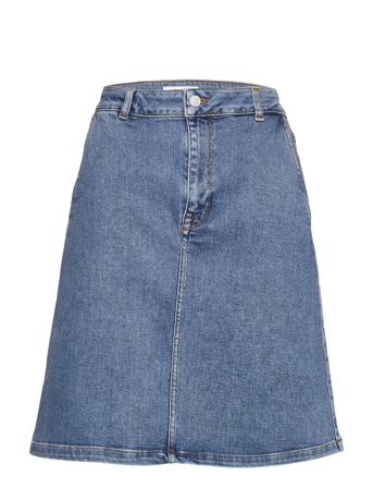 Slfrandi Hw Shad Blue Denim Skirt U Blue Selected Femme