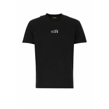 Dsquared2 Cotton T-shirt with small logo , Zwart , Heren , Maat: S
