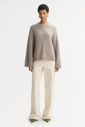 Soft Goat - Chunky crewneck - Kashmirtröja dam - L - Greige