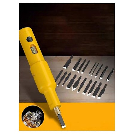 Elektrisk treskjærermaskin, oppladbar, bærbar, håndholdt elektrisk meisel, treskjærer med 20 stk