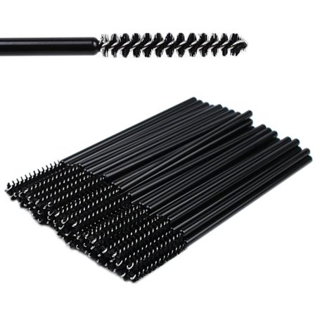Mini Engangs Skinny Mascara Børster 50 stk. Mikro Øjenvippebørste Små Makeup Børste Applikatorer Øjenbryn Spoolies (Skinny-P-Black-50) Skinny-P-Black-